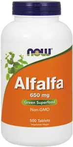 NOW Foods - Alfalfa, 650mg, 500 tabletek