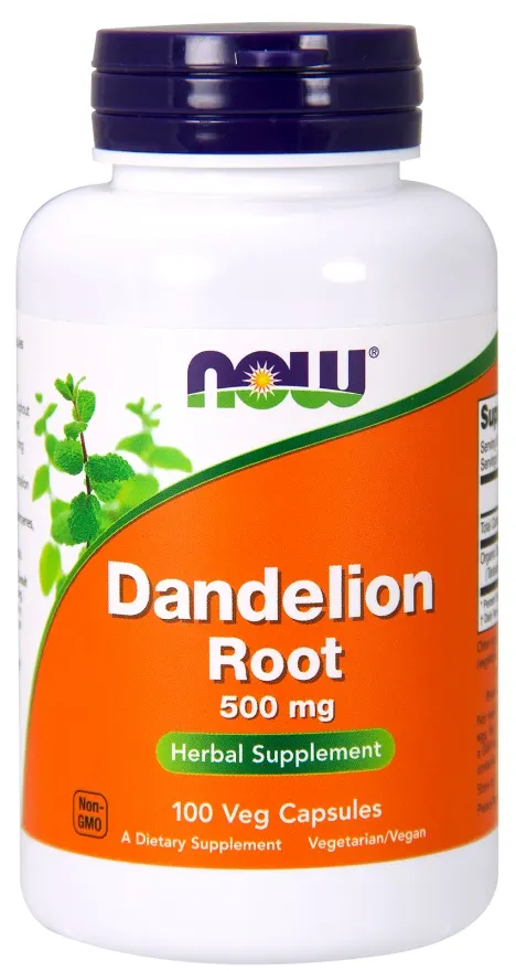 NOW Foods - Korzeń Mniszka Lekarskiego, Dandelion Root, 500 mg, 100 vkaps