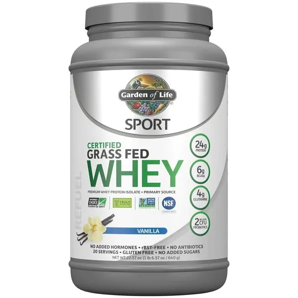 Garden of Life - Certified Grass Fed Whey Protein, Odżywka Białkowa, Vanilla, Proszek, 652g