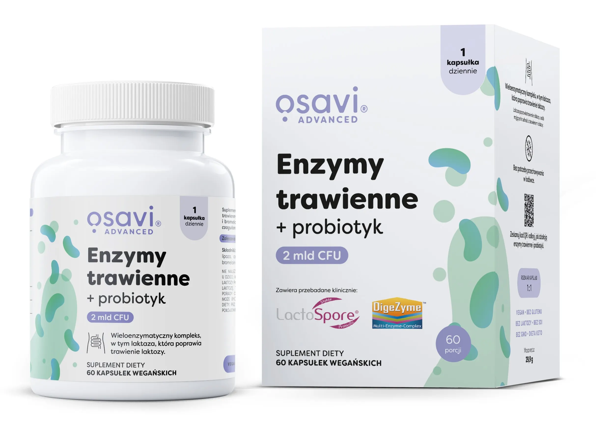 Osavi - Enzymy trawienne + probiotyk, 60 vkaps