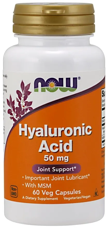 NOW Foods - Kwas Hialuronowy z MSM, 50mg, 60 vkaps