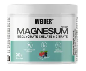 Weider - Magnez, Magnesium Bisglycinate Chelate & Citrate, Berry, Proszek, 200g
