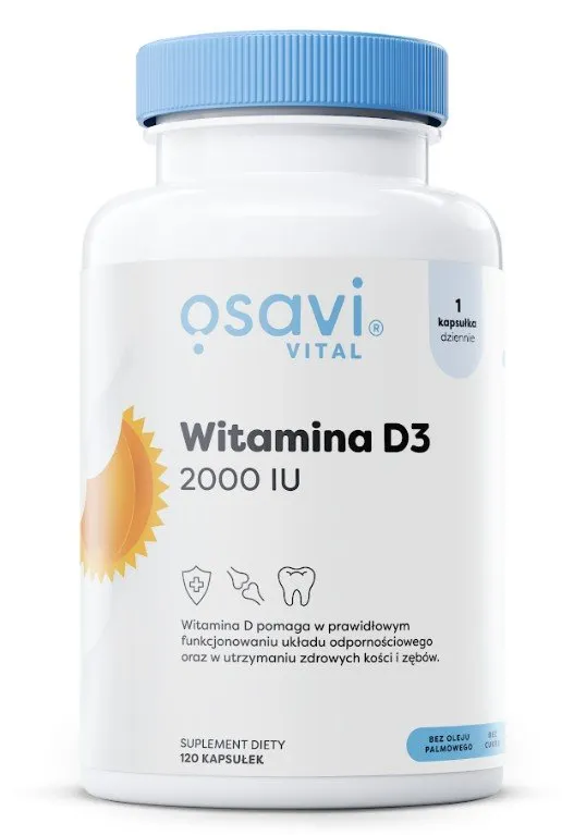 Osavi - Witamina D3, 2000IU, 120 kapsułek miękkich