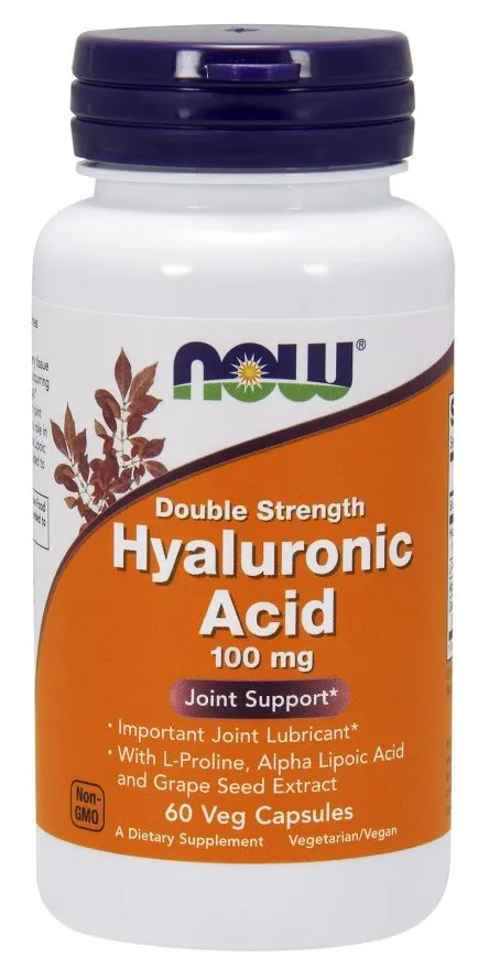 NOW Foods - Hyaluronic Acid, 100mg, Kwas Hialuronowy, 60 vkaps