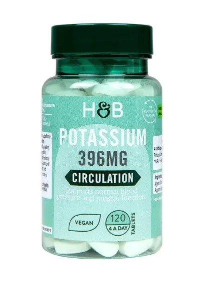 Holland & Barrett - Potassium, 396mg, 120 tabletek wegetariańskich