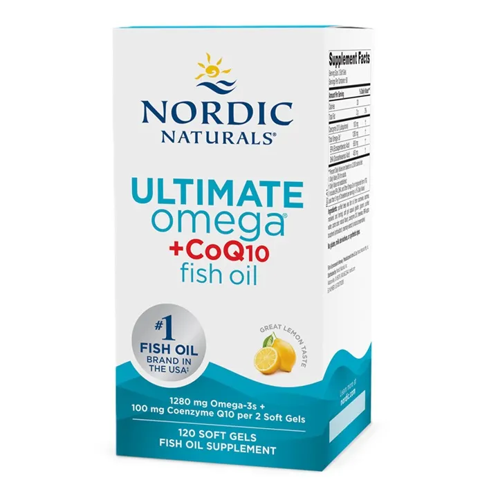 Nordic Naturals - Ultimate Omega + CoQ10, 1280mg, Cytryna, 120 kapsułek miękkich