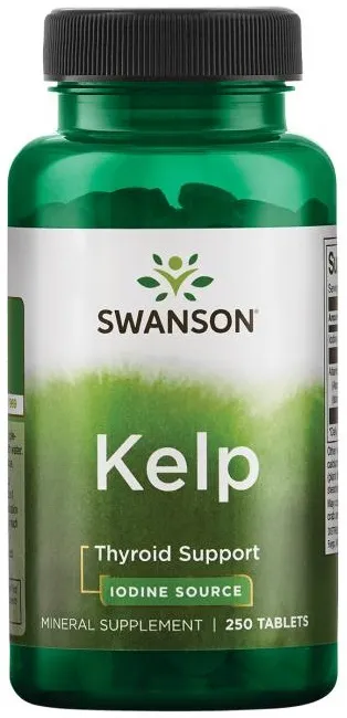 Swanson - Kelp, Jod, 225mcg, 250 tabletek