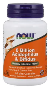 NOW Foods - 8 miliardów Acidophilus i Bifidus, 60 vkaps