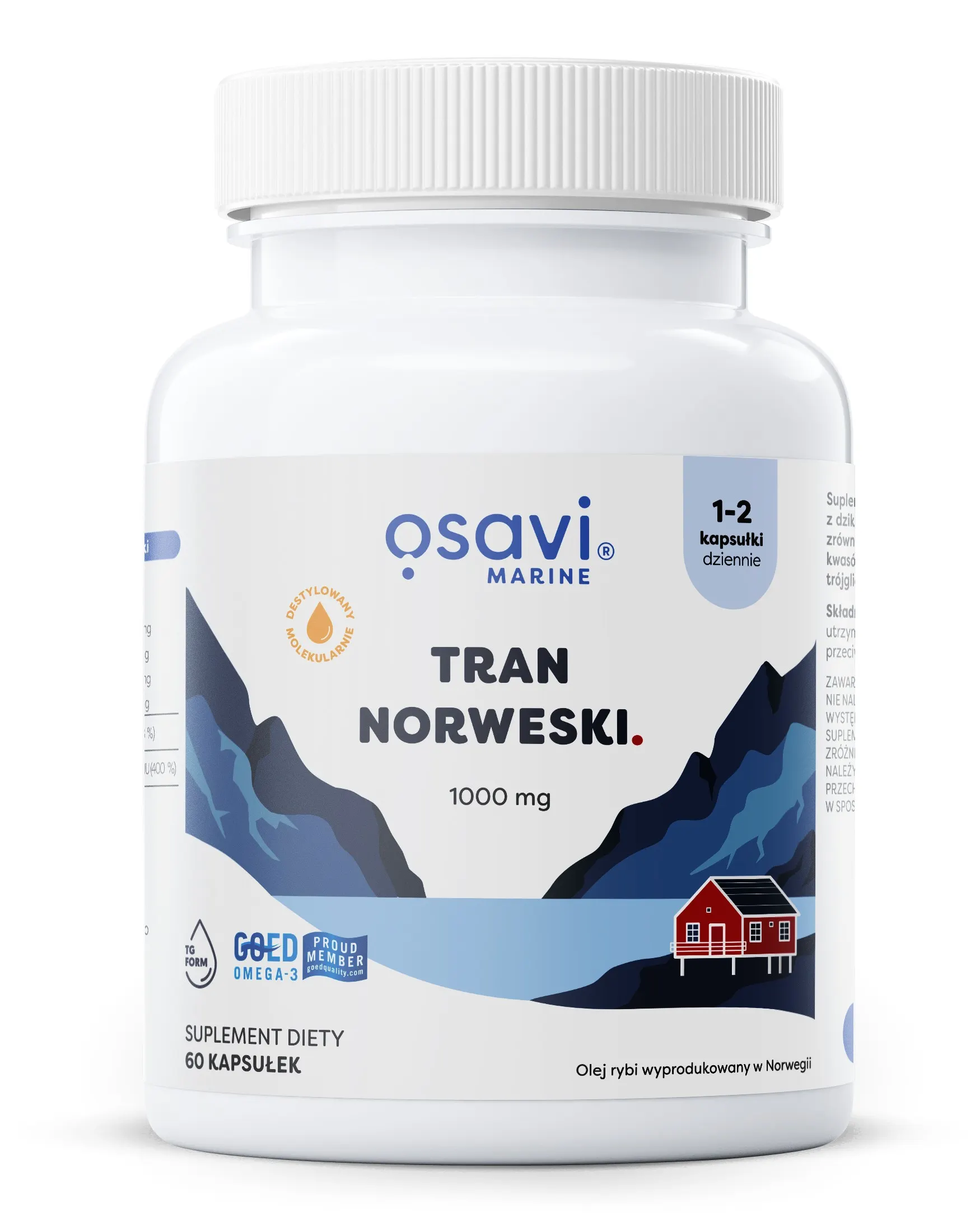 Osavi - Tran Norweski Kapsułki, 1000mg, Cytryna, 60 kapsułek miękkich