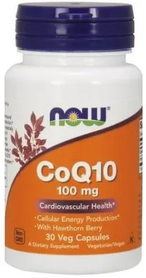 NOW Foods - Koenzym Q10 + Jagoda Głogowa, 100mg, 30 vkaps