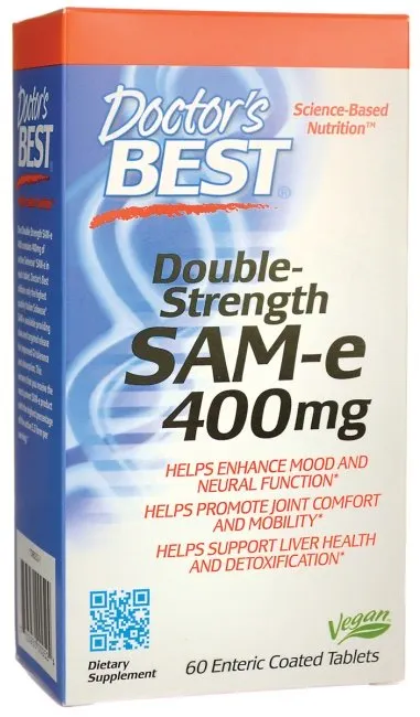 Doctor's Best - SAM-e, 400mg, o Podwójnej Sile Działania, 60 tabletek