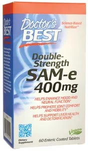 Doctor's Best - SAM-e, 400mg, o Podwójnej Sile Działania, 60 tabletek