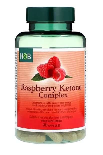 Holland & Barrett - Ketony malinowe, Raspberry Ketone Complex, 90 Kapsułek