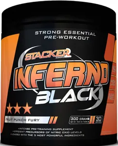 Stacker2 Europe - Przedtreningówka, Inferno Black, Fruit Punch Fury, Proszek 300g
