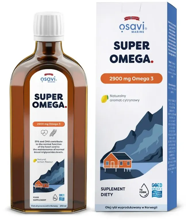 Osavi - Super Omega, 2900mg Omega 3, Cytryna, Płyn, 250 ml