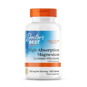 Doctor's Best - High Absorption Magnesium, Chelat Magnezu, 100mg, 240 tabletek