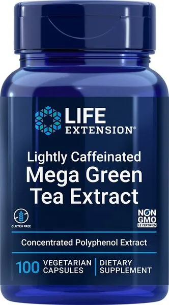 Life Extension - Lightly Caffeinated Mega Green Tea Extract, 100 vkaps