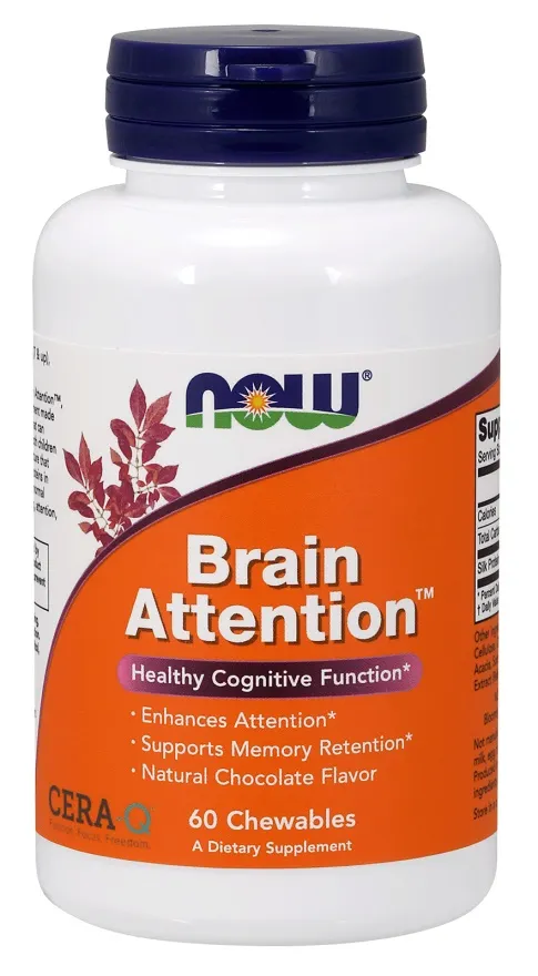 NOW Foods - Brain Attention, 60 tabletek do żucia