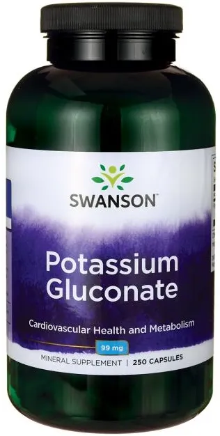 Swanson - Glukonian Potasu, 99 mg, 250 kapsułek