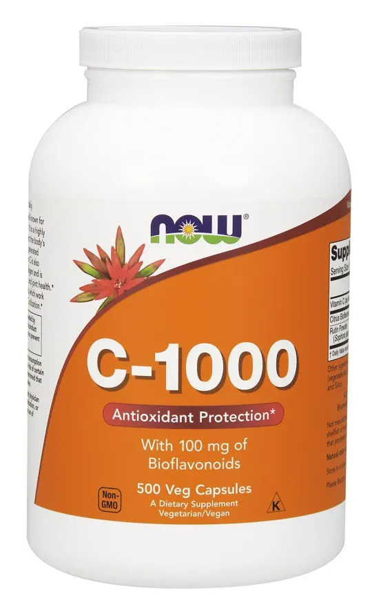 NOW Foods - Witamina C-1000 + 100mg Bioflawonoidów, 500 vkaps