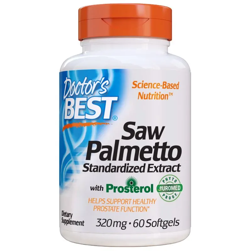 Doctor's Best - Saw Palmetto, Palma Sabałowa, 320mg, 60 kapsułek miękkich