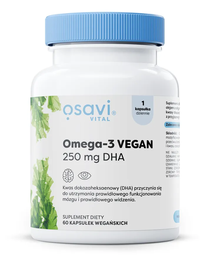 Osavi - Wegański Kwas Omega 3, 250mg DHA, 60 vkaps