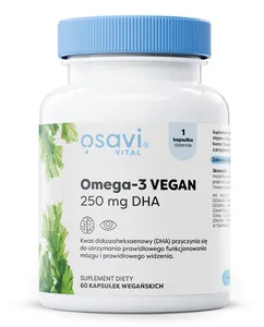 Osavi - Wegański Kwas Omega 3, 250mg DHA, 60 vkaps