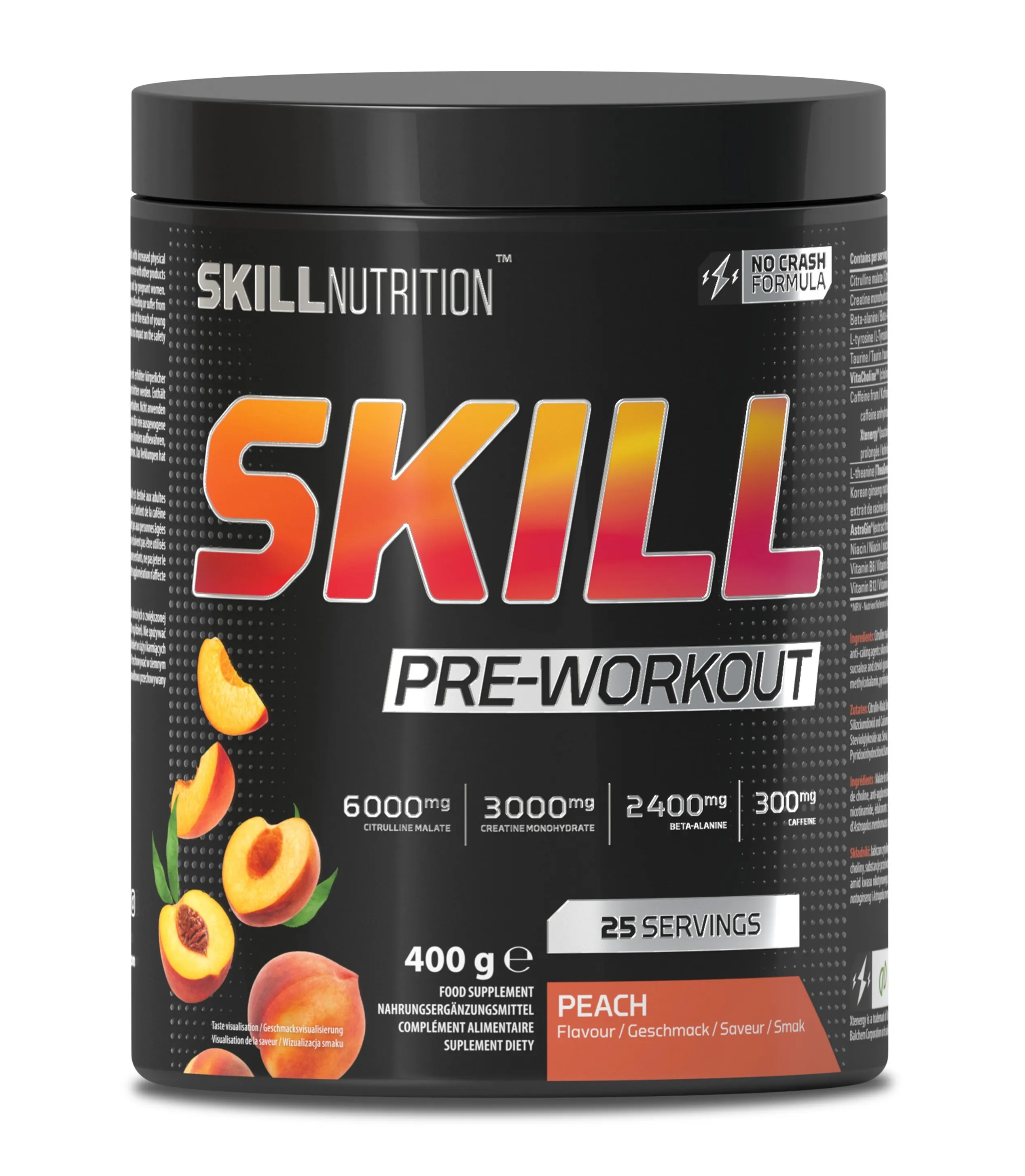 Skill Nutrition - Przedtreningówka, Pre-Workout, Brzoskwinia, 400g