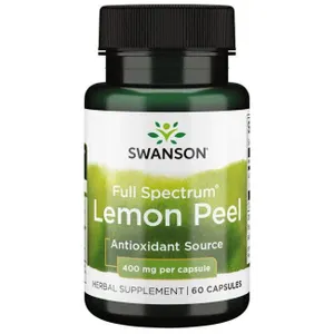 Swanson - Full Spectrum Lemon Peel, Skórka Cytryny, 400mg, 60 kapsułek