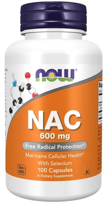 NOW Foods - NAC N-Acetyl Cysteina, Selen, Molibden, 600mcg, 100 vkaps