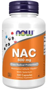 NOW Foods - NAC N-Acetyl Cysteina, Selen, Molibden, 600mcg, 100 vkaps