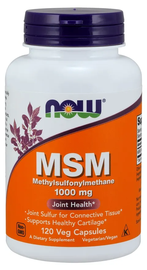 NOW Foods - MSM, Zdrowe Stawy, 1000mg, 120 kapsułek