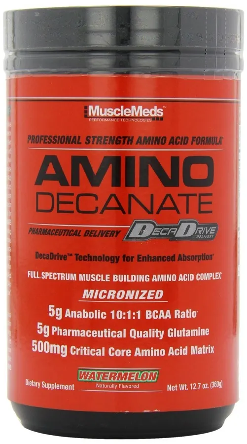 MuscleMeds - Amino Decanate, Fruit Punch, Proszek, 381g