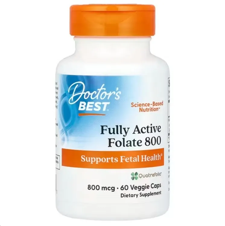 Doctor's Best - Kwas Foliowy 800 z Quatrefolic, 800 µg, 60 vkaps
