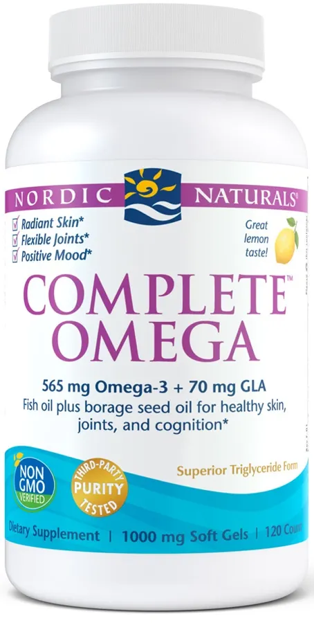 Nordic Naturals - Complete Omega, 565mg Omega + GLA, Cytryna, 120 kapsułek miękkich