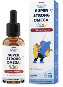 Osavi - Super Strong Omega Kids, 1160mg Omega 3, Cytryna, Płyn, 50 ml
