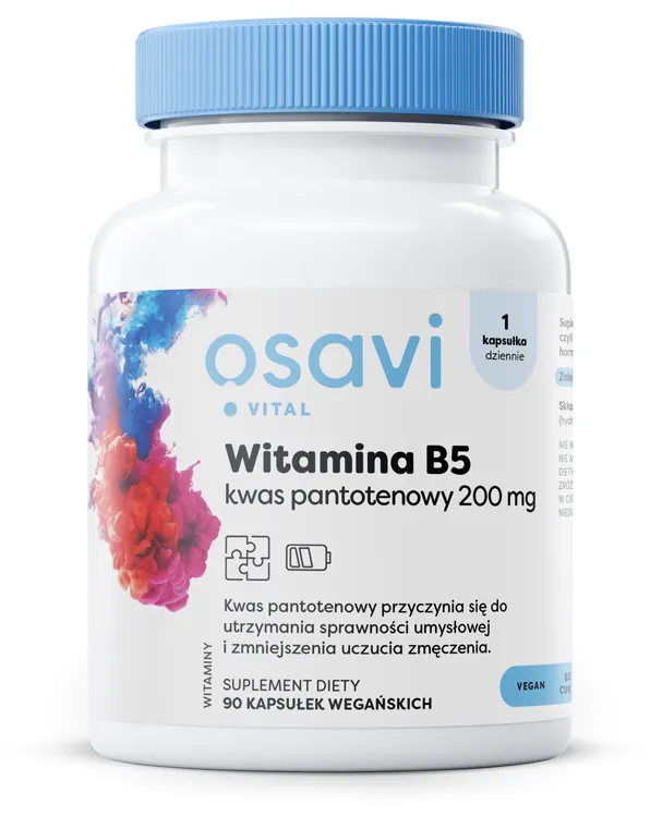 Osavi - Witamina B5 Kwas Pantotenowy, 200mg, 90 vkaps