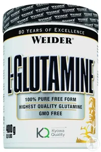 Weider - L-Glutamina, 100% Czysta Wolna Forma, Proszek, 400g