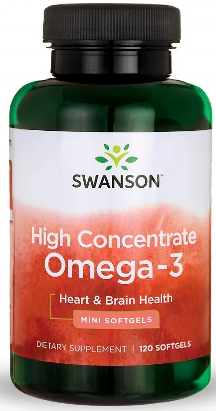 Swanson - Wysokoskoncentrowany Omega-3, 120 kapsułek miękkich